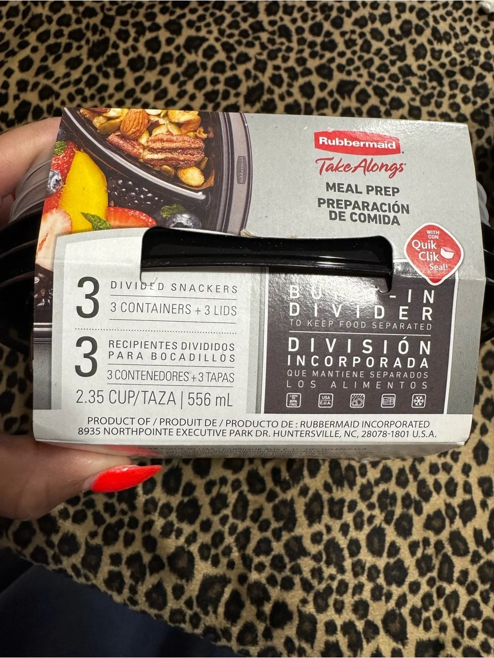 Rubbermaid TakeAlongs Meal Prep Divided Snack Containers - Clear/Black